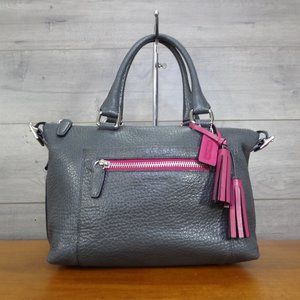 Coach 21140 Gray Leather Graphite Legacy Shoulder Bag Satchel Handbag Purse Tote